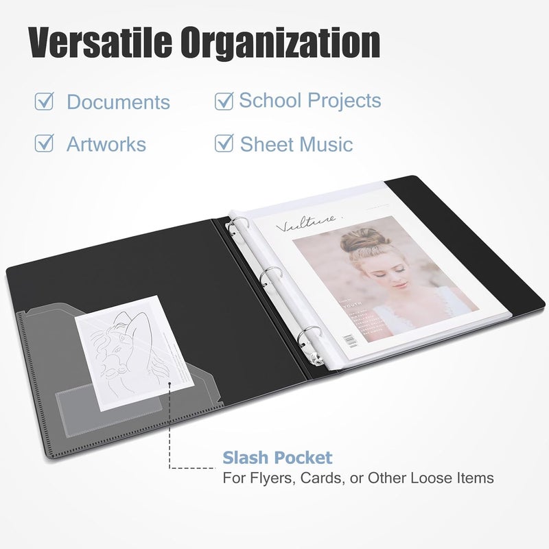 Uquelic 80-Pocket Binder with Plastic Sleeves for Letter/A4 Size(11" x 8.5"), Document Binder Organizer for Papers, Certificates and Artwork, Colorful PP Divider Pages for Presentation - Image 4